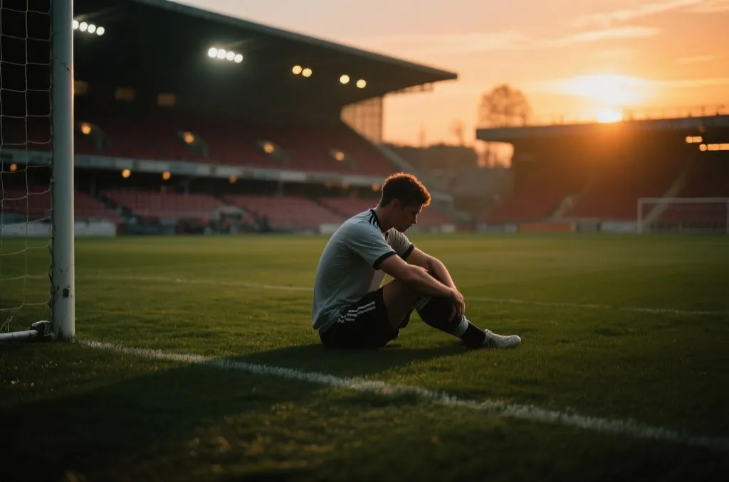 球员赛后落寞背影与观众席