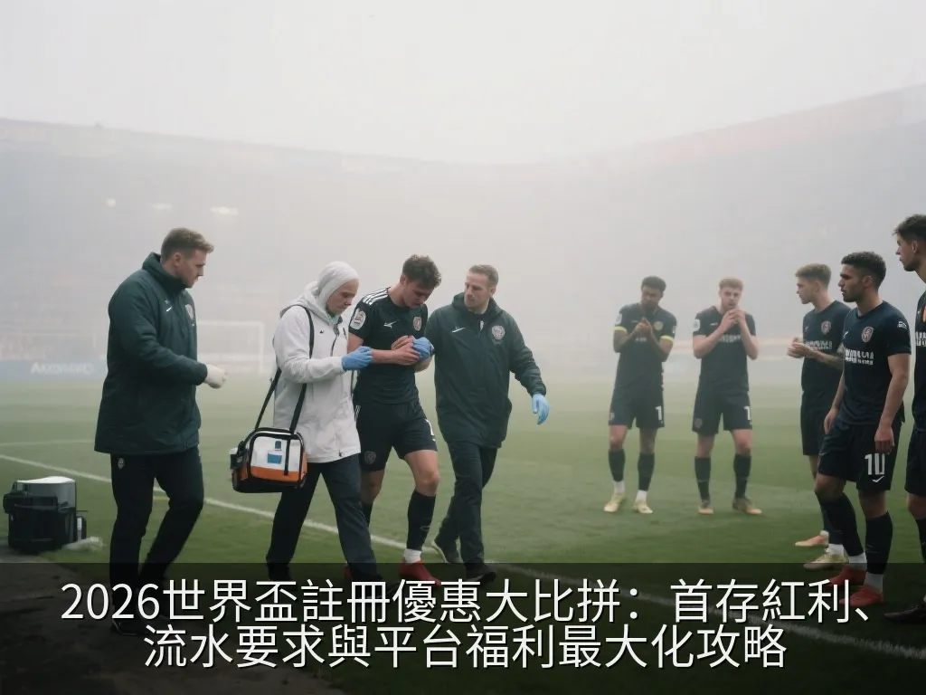 簡約乾淨的辦公桌上，筆記型電腦顯示著體育統計圖表，旁邊擺放著一個小巧精緻的獎盃